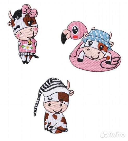 Нашивка на одежду маленькие коровки термонашивка