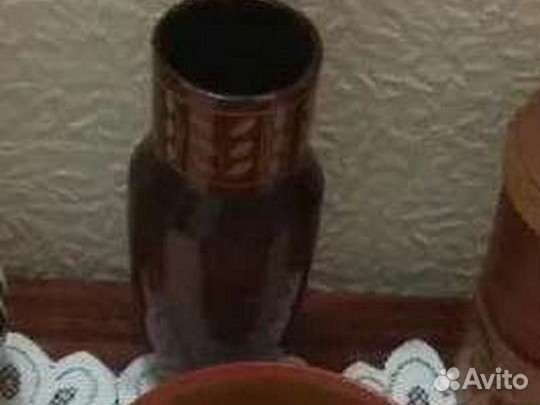 Вазы деревянные глиняные