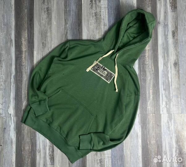 Худи i m done dollar зеленое