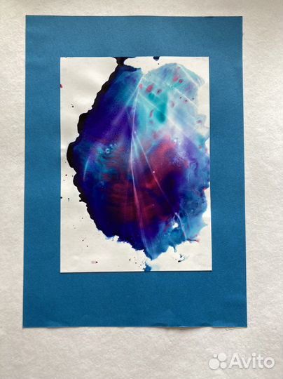 Картина акварель монотипия