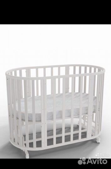 Детская кроватка трансформер с маятником круглая