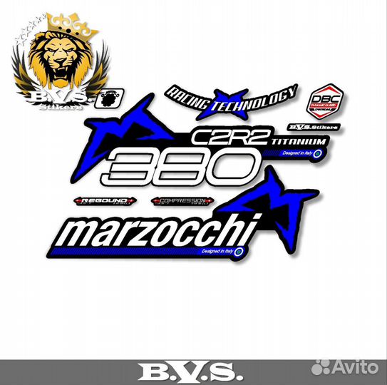 Наклейки на вилку Marzocchi 380 c2r2 Titanium