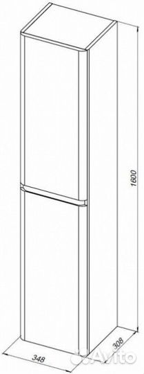 Пенал Aquanet Эмбер 35 черный
