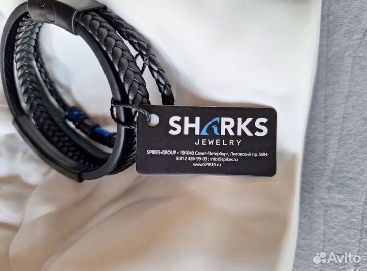 Кожаный браслет Sharks jewelry