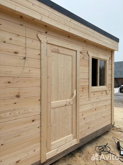 Перевозная баня из бруса 2.3 x 6 м