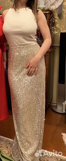 Юбка с пайетками макси