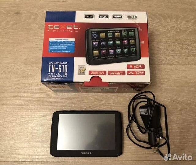 Навигатор GPS- TeXet TN-610 Пробки, моб. связь