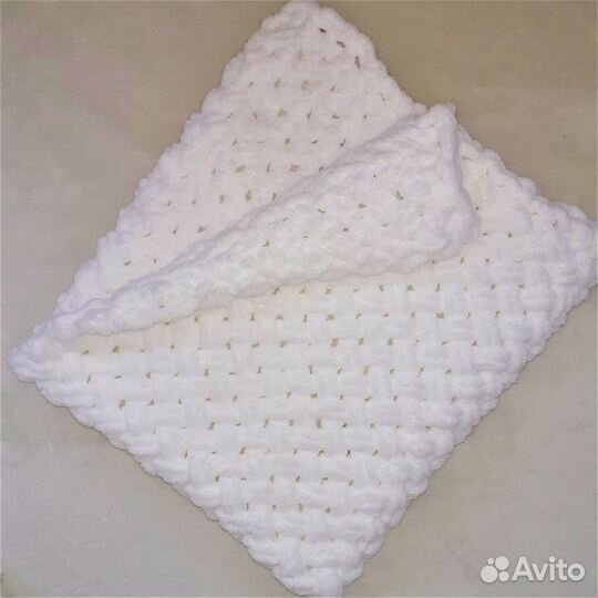 Плед детский плюшевый - белый