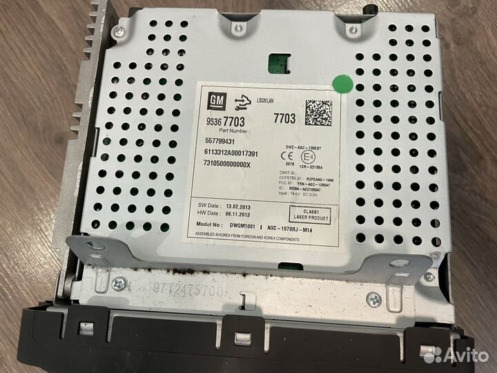 Магнитола + рамка Chevrolet Cruze J300 рестайлинг