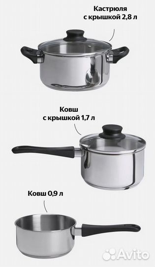 Annons набор кастрюль IKEA