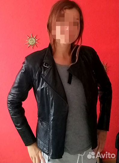 Куртка кожаная натуральная черная