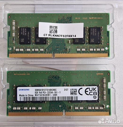 Память Samsung m471A1K43EB1-CWE (2 шт. по 8 Гб)