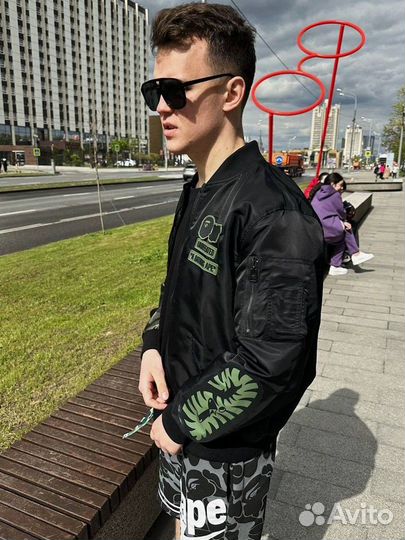 Бомбер bape Shark Japan Ветровка Бэйп куртка Бэйпе