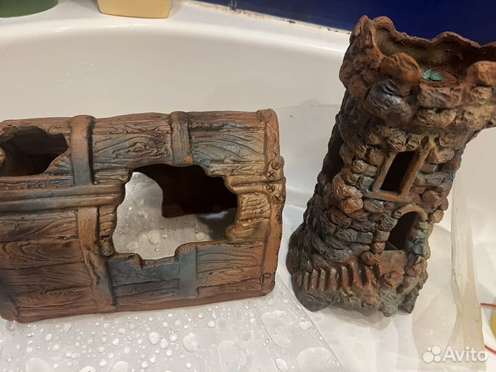 Грот для аквариума декор сундук