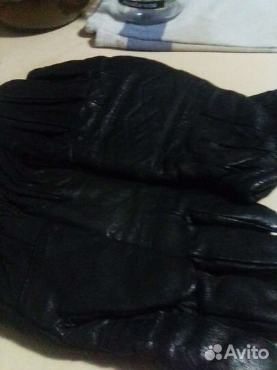 Мужские кожаные перчатки зимние