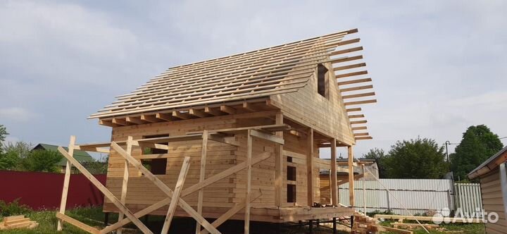 Дом из бруса под усадку
