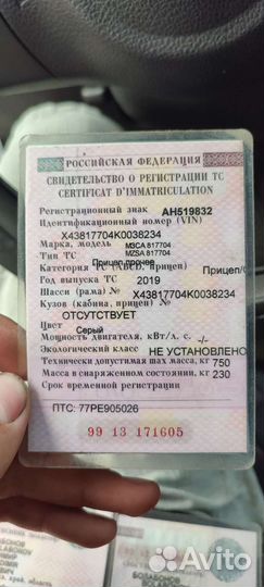 Прицеп на легковой автомобиль мзса