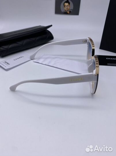 Очки женские белые голубые chane*l