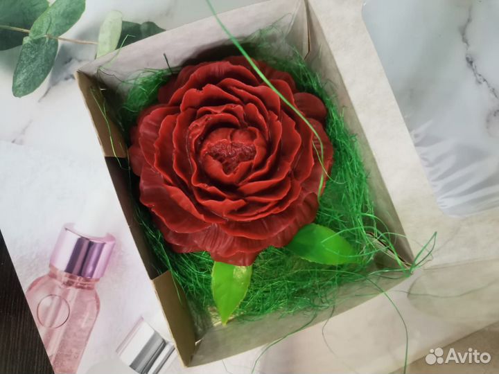 Мыло ручной работы роза, очень нежное и ароматное