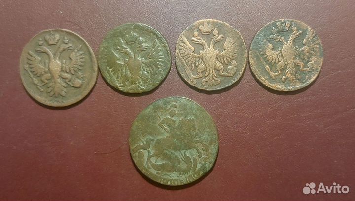 Монеты денги 1732-1751 г. и 2 копейки 1761