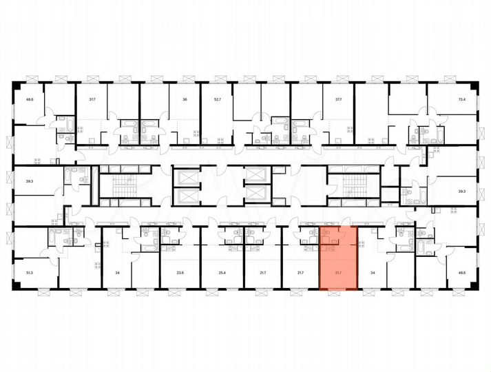 Квартира-студия, 21,7 м², 22/24 эт.