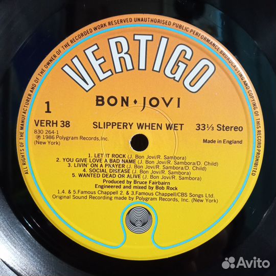 BON jovi 1986 Slippery When Wet