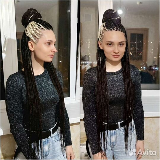 Афрокосички с канекалонами