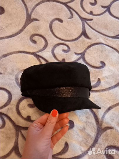 Кепка кожаная берет кожаный