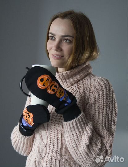 Варежки для Хэллоуина. Ручная роспись