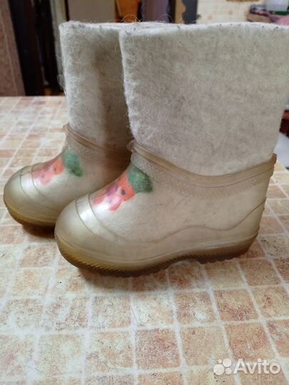 Валенки для девочки с галошами р. 15