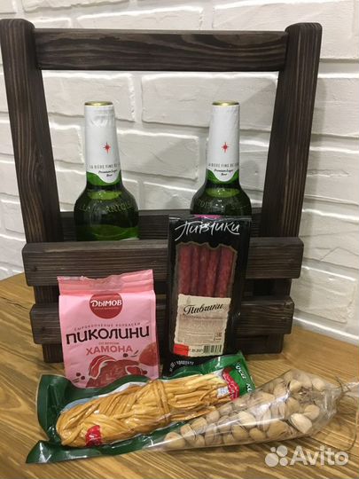 Ящик с пивом и закуской, подарок мужчине