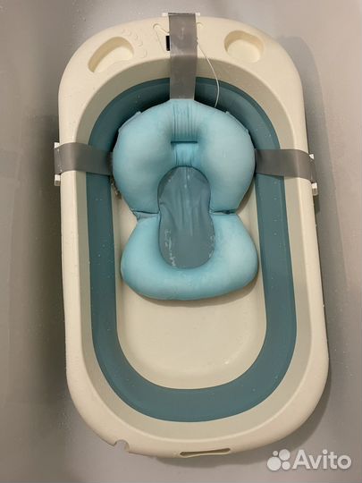 Складная ванночка для купания с термометром