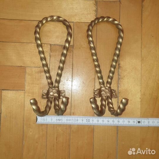 Вешалка крючки латунь* 2 крючка держатель ключница