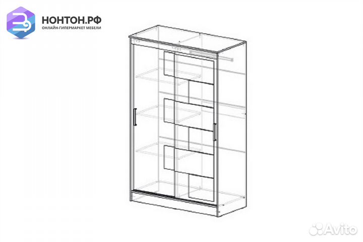 Шкаф-купе Элегант 3 ясень шимо темный / ясень шимо