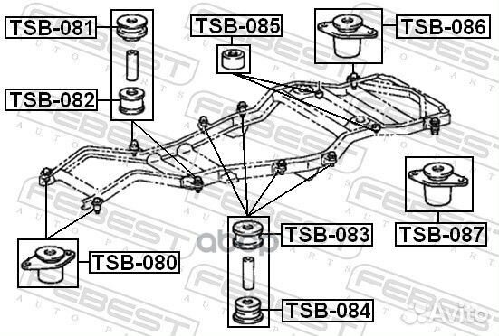 Подушка подрамника toyota land cruiser FJ80,HDJ