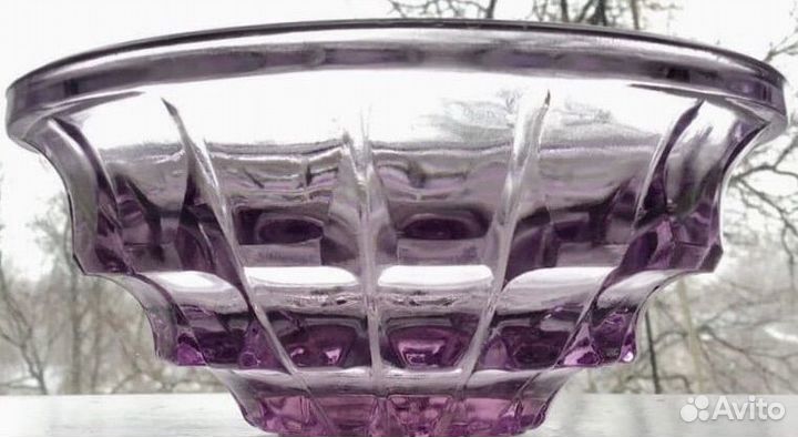 Ваза цветное стекло СССР Баролак Земляника лзхс