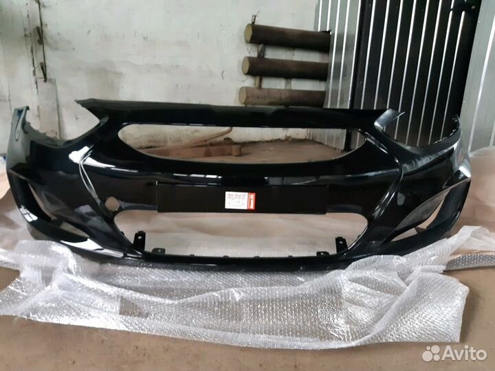 Бампер передний черный Hyundai Solaris 11-14