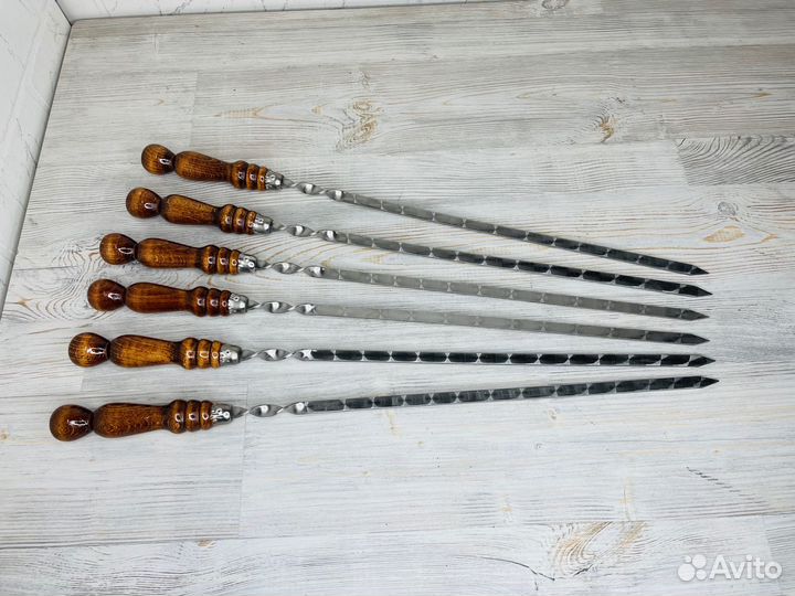 Шампур с деревянной ручкой 10*450мм