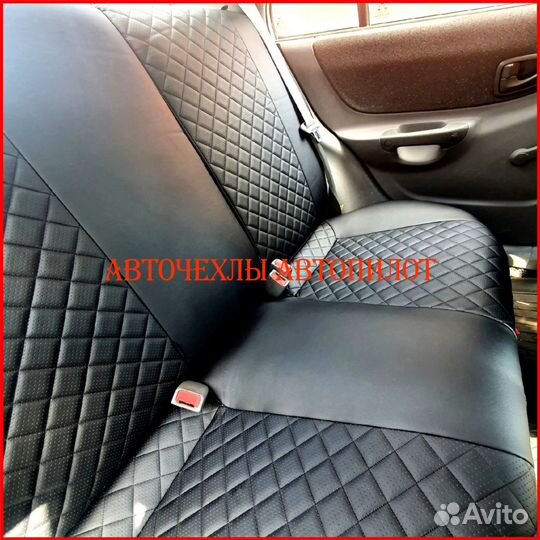 Чехлы Автопилот Hyundai Accent из экокожи чёрные