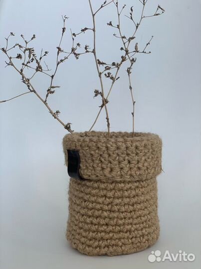 Подставка для кухонных принадлежностей джутовая