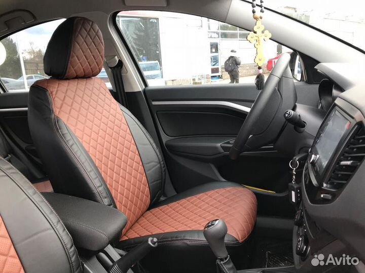 Чехлы из экокожи лада веста cross