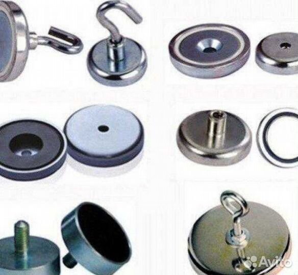 Магнитные Крепления с Крючком,Резьбой, Зенковкой