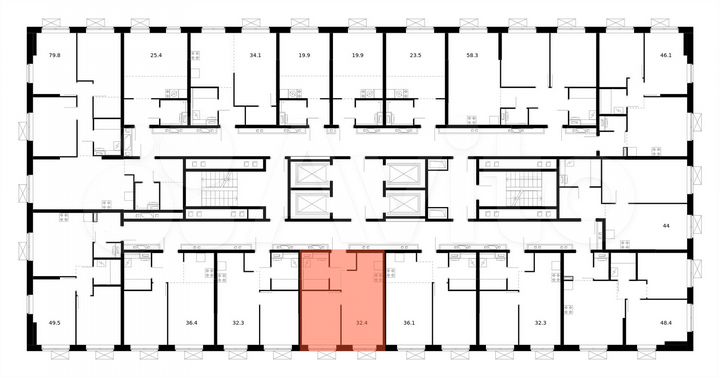 1-к. квартира, 32,4 м², 12/25 эт.