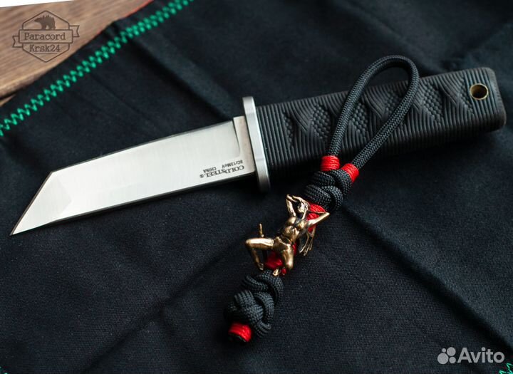 Брелок темляк из паракорда бусина латунь суккуб