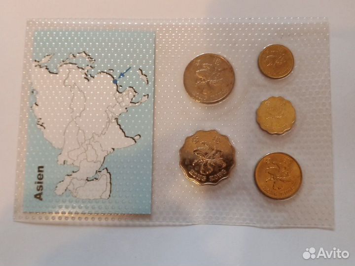 Набор монет Гонконг в банковской запайке