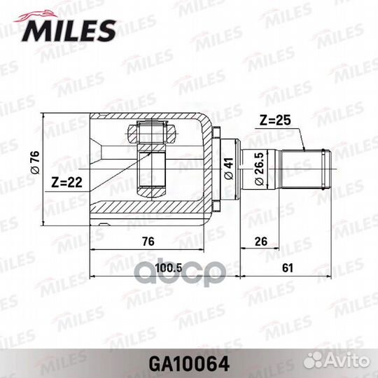 ШРУС внутренний hyundai I30/KIA ceed 06-12 (GKN