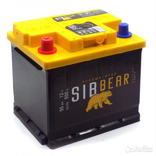 Аккумулятор автомобильный sibbear 55 Ач п.п. L1