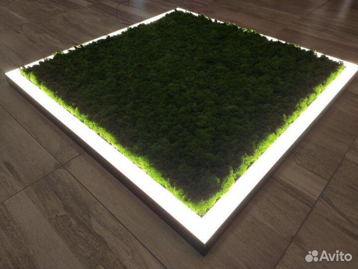 Люстра LED Квадратная со мхом Ягель 40W 540mm