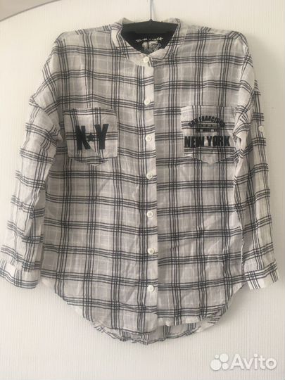 Рубашка в клетку Корея 10-14 лет хлопок