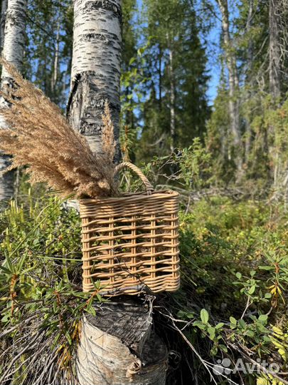 Подвесная корзина плетёная хранение